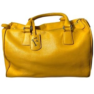 Furla Textured Mustard Speedy Bag with Dust Bag